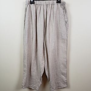 Flax 100% Linen Pants Large Lagenlook Cottage Core